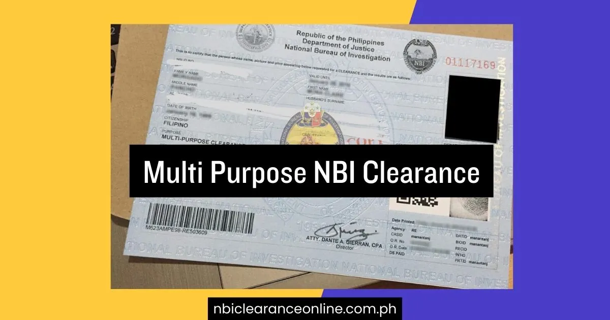 Multi Purpose NBI Clearance Already Issued 2024